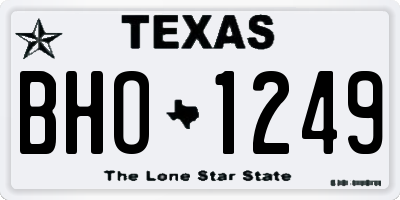 TX license plate BHO1249