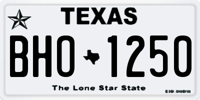TX license plate BHO1250