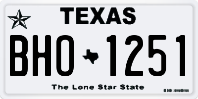 TX license plate BHO1251
