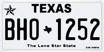 TX license plate BHO1252