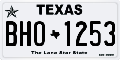 TX license plate BHO1253