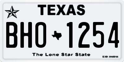 TX license plate BHO1254