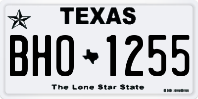 TX license plate BHO1255