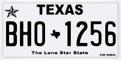 TX license plate BHO1256