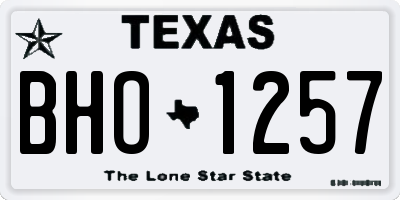 TX license plate BHO1257