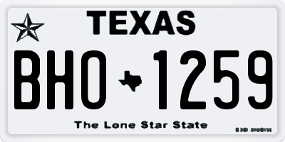 TX license plate BHO1259