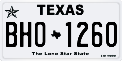 TX license plate BHO1260