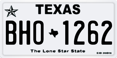TX license plate BHO1262