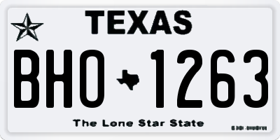 TX license plate BHO1263