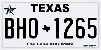TX license plate BHO1265