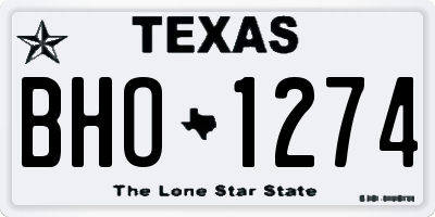 TX license plate BHO1274