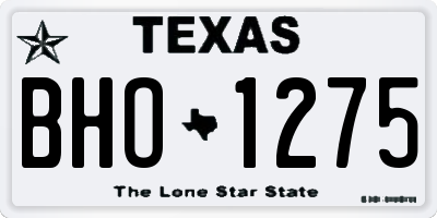 TX license plate BHO1275