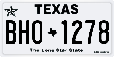 TX license plate BHO1278