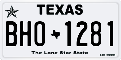 TX license plate BHO1281