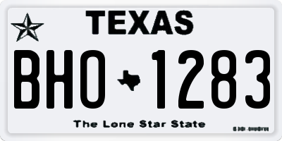 TX license plate BHO1283
