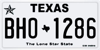 TX license plate BHO1286