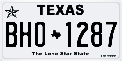 TX license plate BHO1287