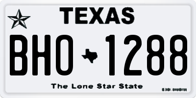 TX license plate BHO1288