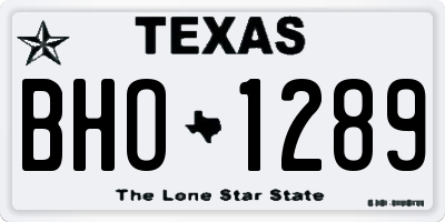 TX license plate BHO1289