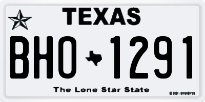 TX license plate BHO1291