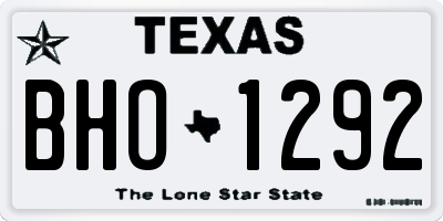 TX license plate BHO1292