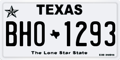 TX license plate BHO1293