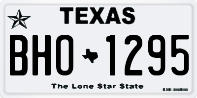 TX license plate BHO1295