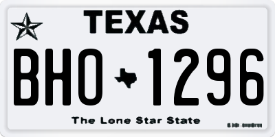 TX license plate BHO1296
