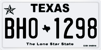 TX license plate BHO1298