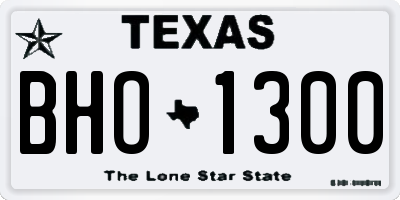 TX license plate BHO1300