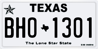 TX license plate BHO1301