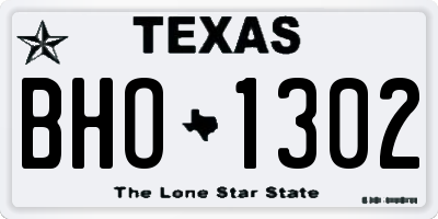 TX license plate BHO1302