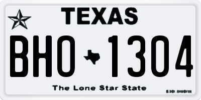 TX license plate BHO1304