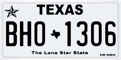 TX license plate BHO1306