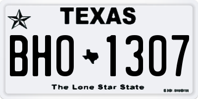 TX license plate BHO1307