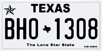 TX license plate BHO1308