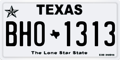 TX license plate BHO1313
