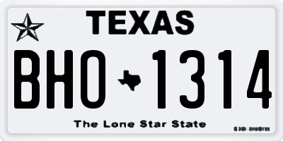 TX license plate BHO1314