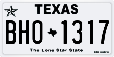 TX license plate BHO1317