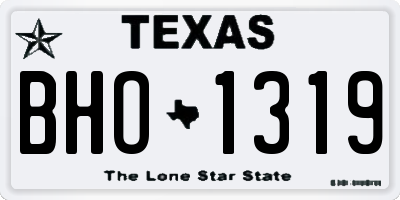 TX license plate BHO1319