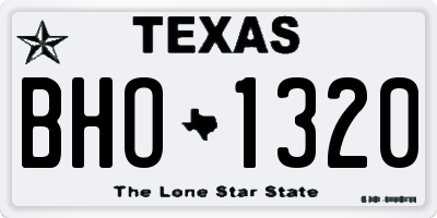 TX license plate BHO1320