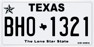 TX license plate BHO1321