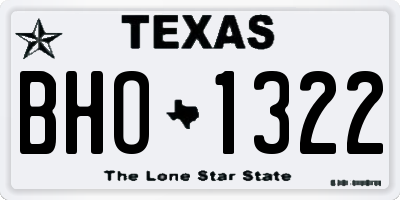 TX license plate BHO1322