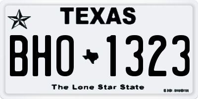 TX license plate BHO1323
