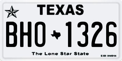 TX license plate BHO1326