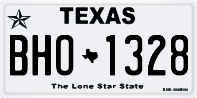 TX license plate BHO1328