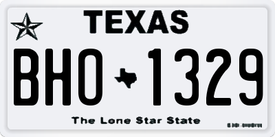 TX license plate BHO1329