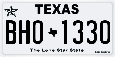 TX license plate BHO1330