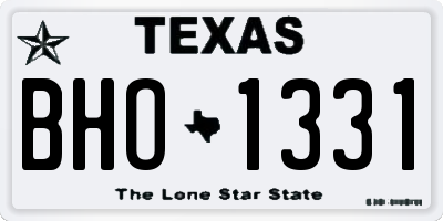 TX license plate BHO1331
