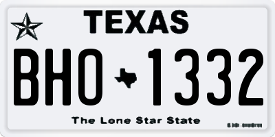 TX license plate BHO1332
